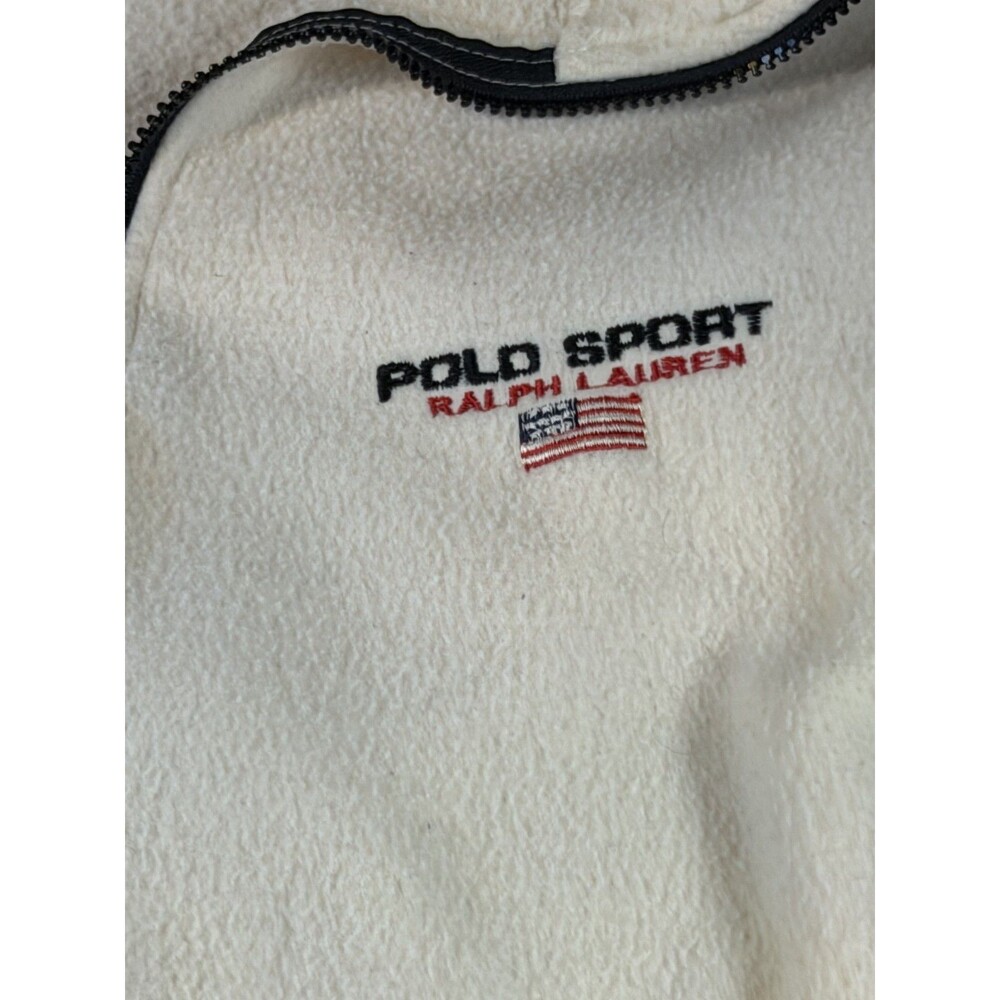 πβ¨ Vintage Polo Sport Quarter Zip Menβs XL White Pullover π€π - Picture 2 of 11